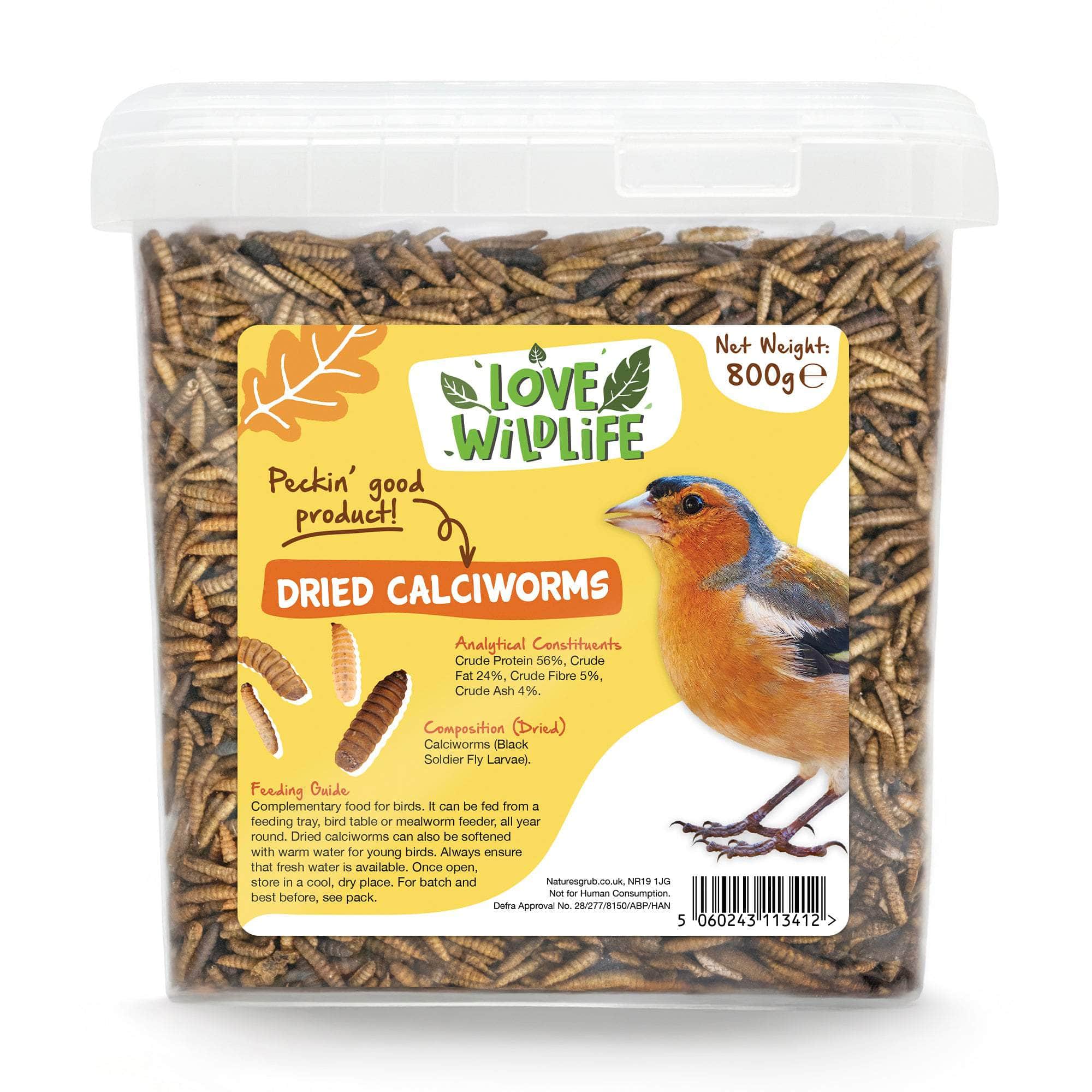 Natures Grub Love Wildlife Dried Calciworms 5ltr Bucket
