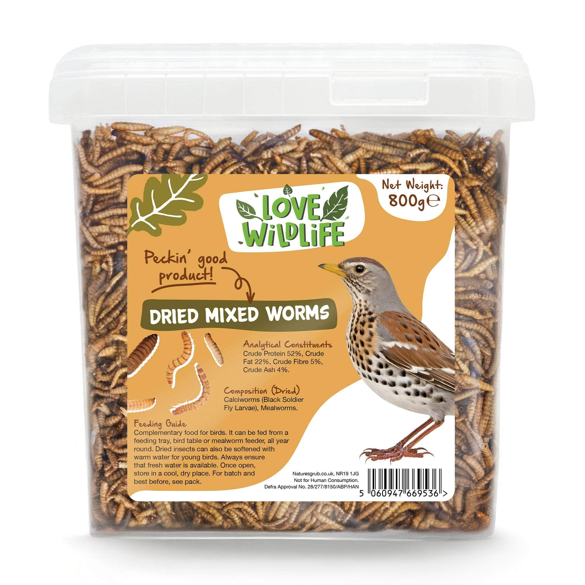 Natures Grub Love Wildlife Dried Worms 5ltr Bucket