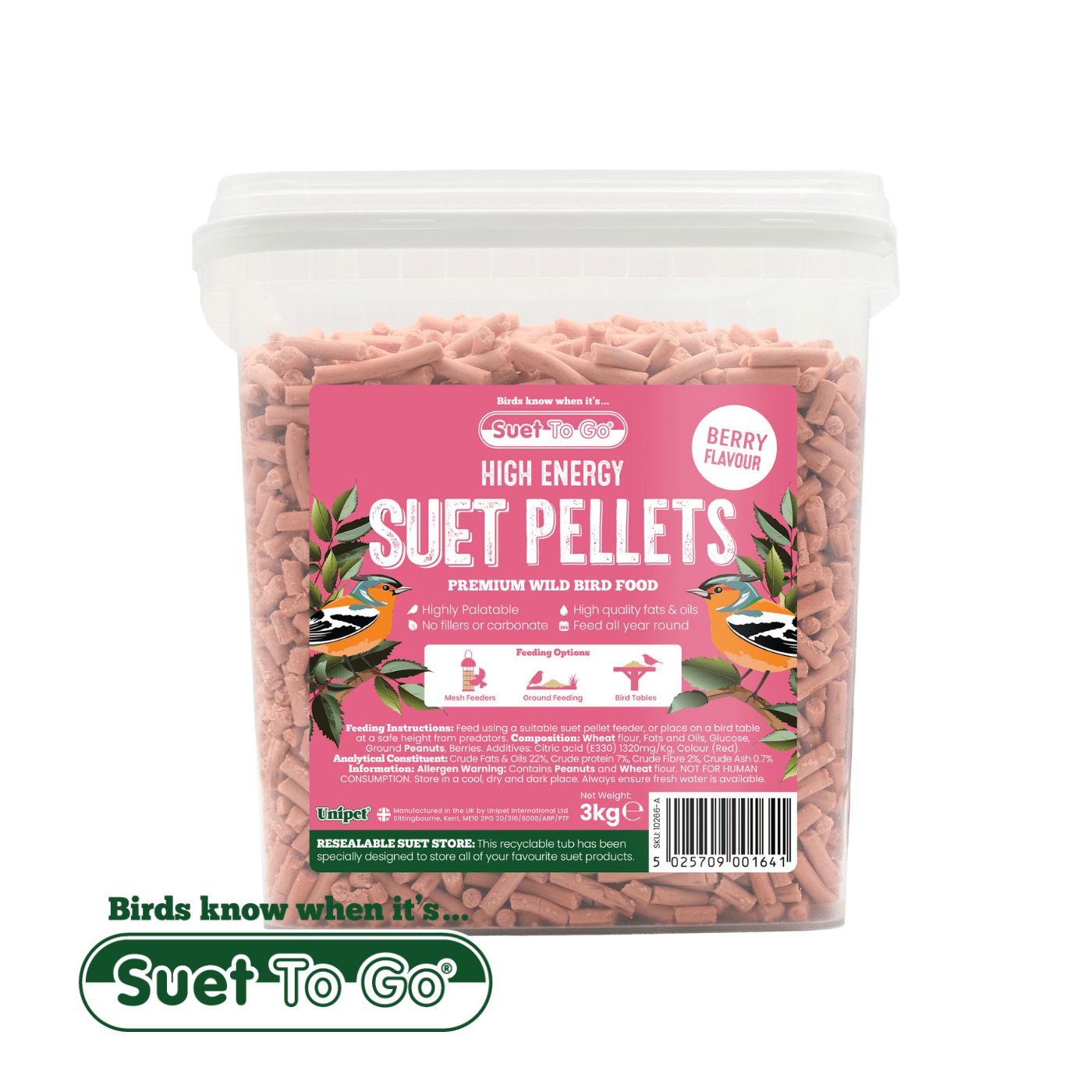 Suet To Go Suet To Go Suet Pellets 3kg - Berry