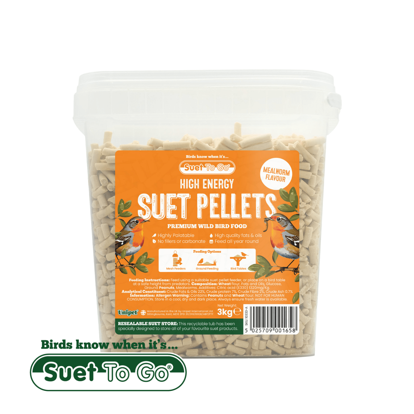 Suet To Go Suet To Go Suet Pellets 3kg - Mealworm