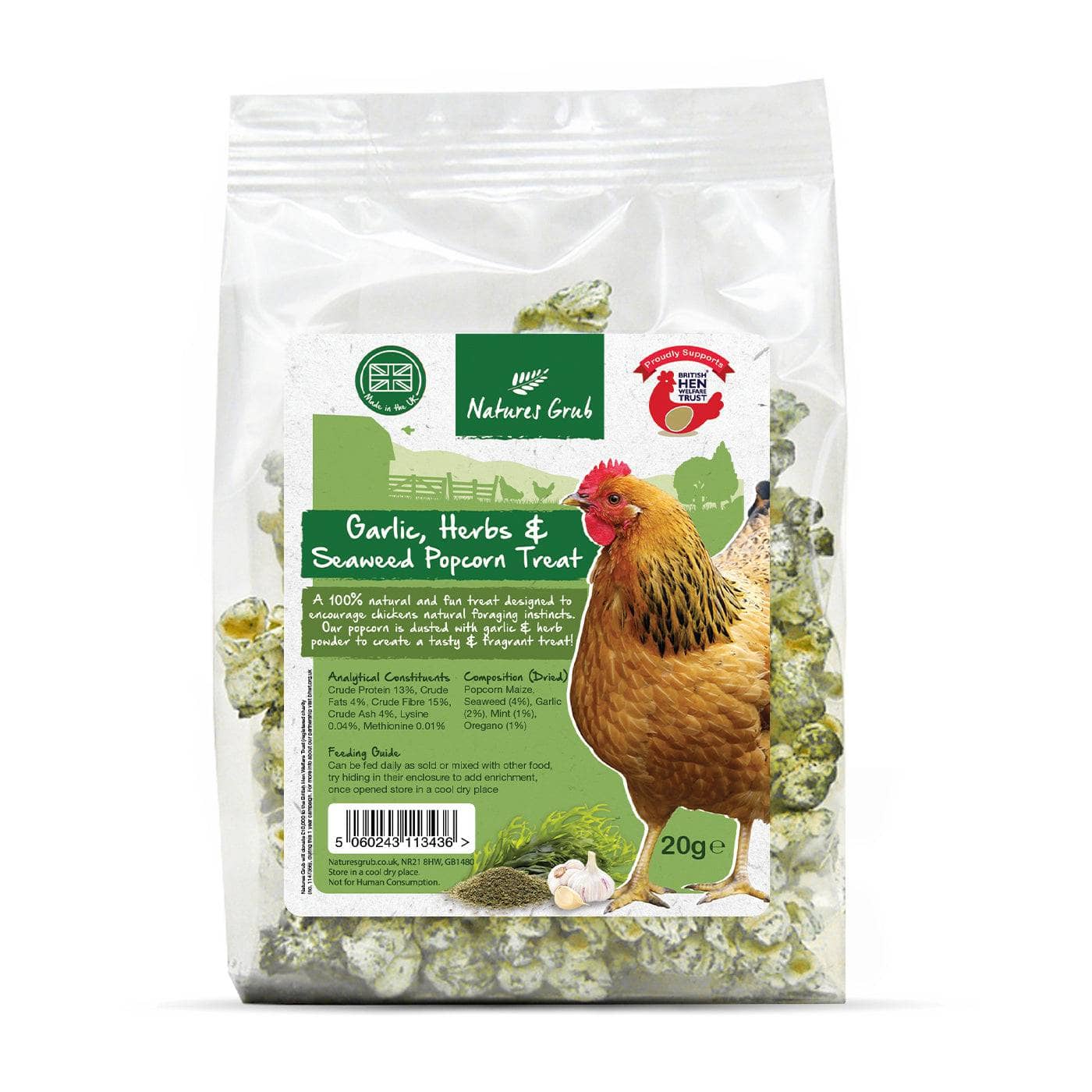 The Birdfood Warehouse Garlic, Herb & Seaweed Popcorn Treat