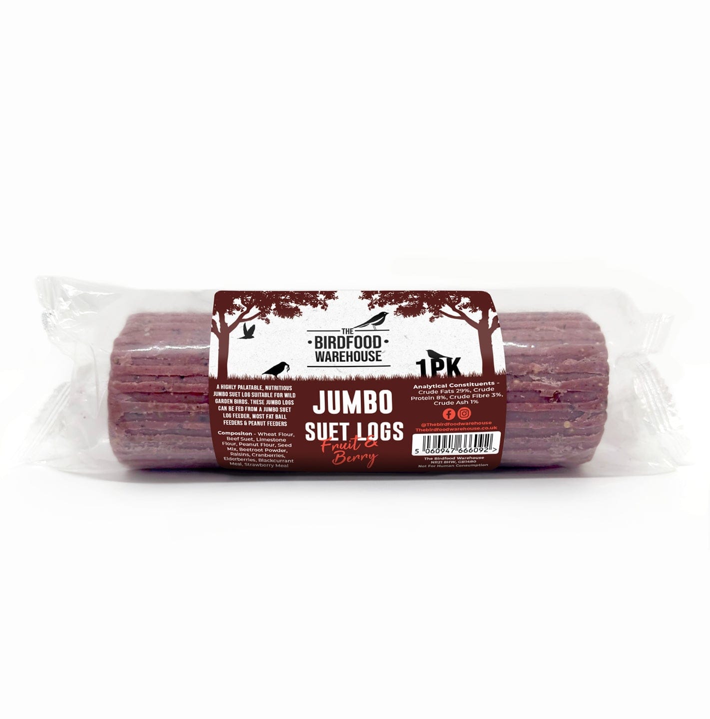 The Birdfood Warehouse Fruit & Berry Jumbo Suet Log