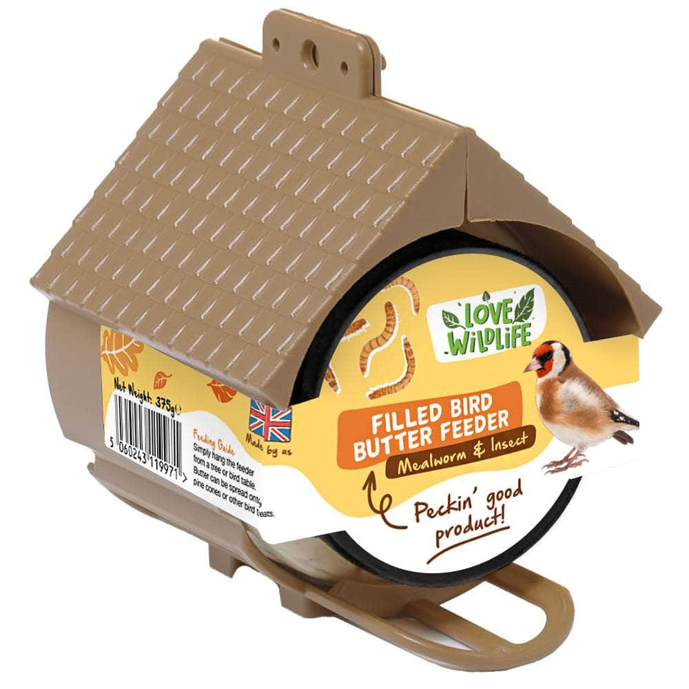 The Birdfood Warehouse Love Wildlife Bird Butter Filled Feeder (Mealworm & Insect)