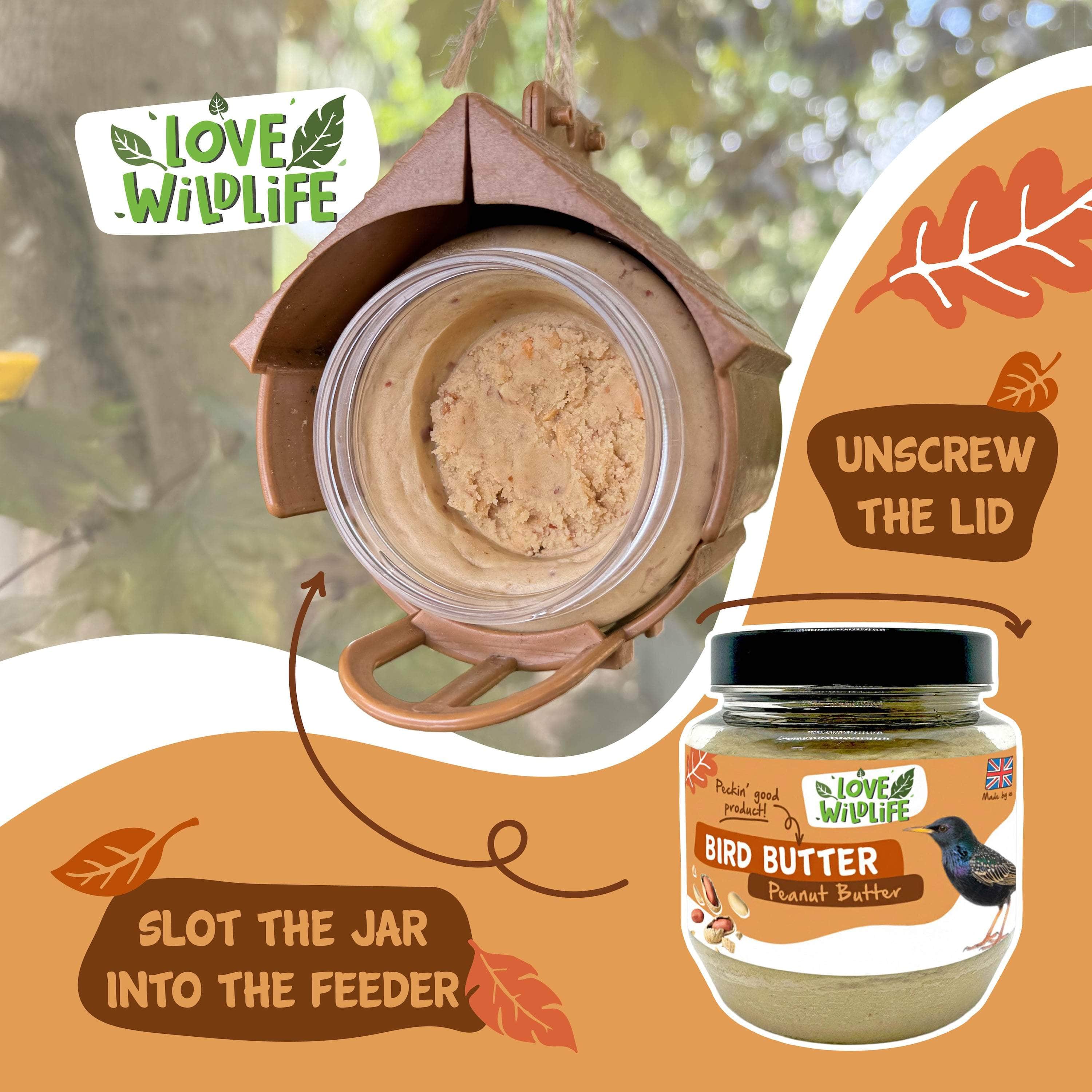 The Birdfood Warehouse Love Wildlife Peanut Bird Butter 375g