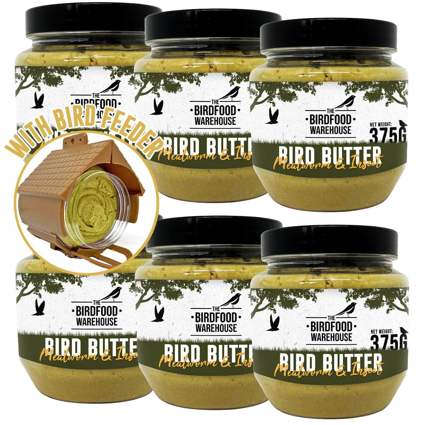 The Birdfood Warehouse Mealworm & Insect Bird Butter 6pk with Feeder