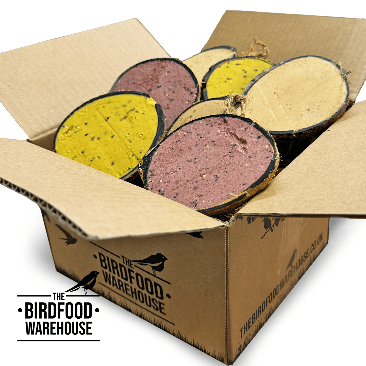 The Birdfood Warehouse Mixed Flavours Coconut Half Feeder