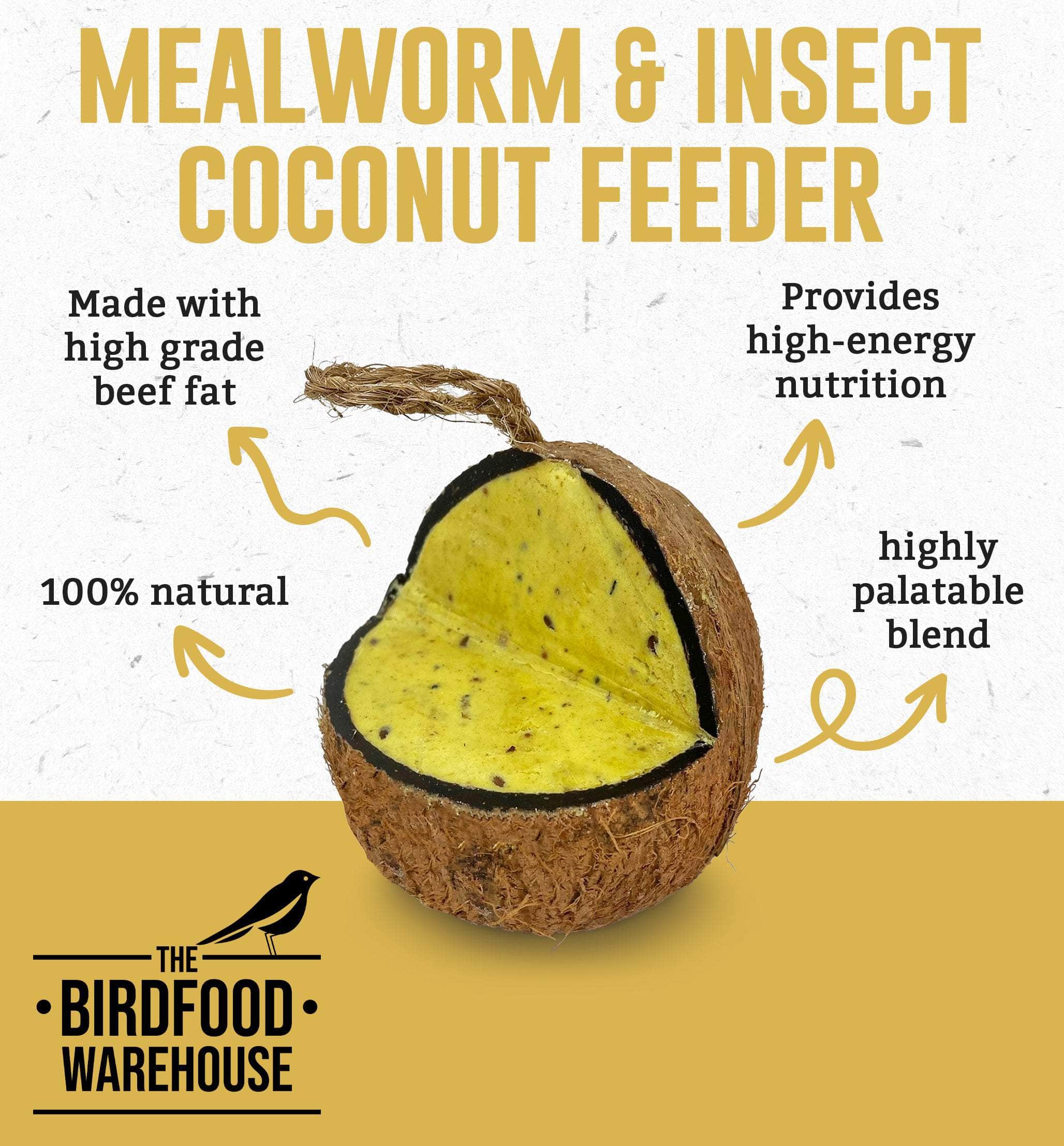 The Birdfood Warehouse Mealworm & Insect Coconut Feeders