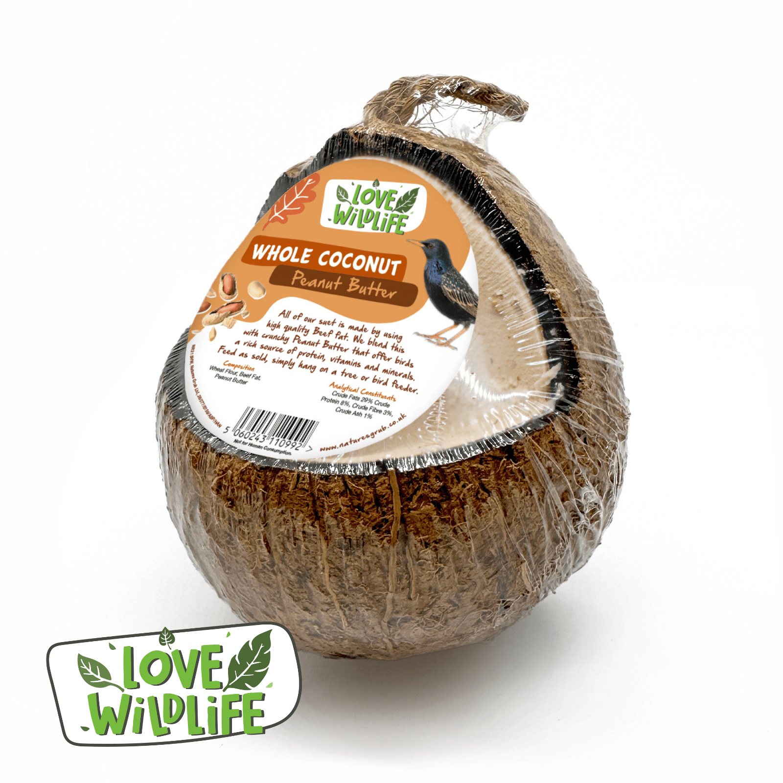 The Birdfood Warehouse Love Wildlife Peanut Butter Coconut Feeder