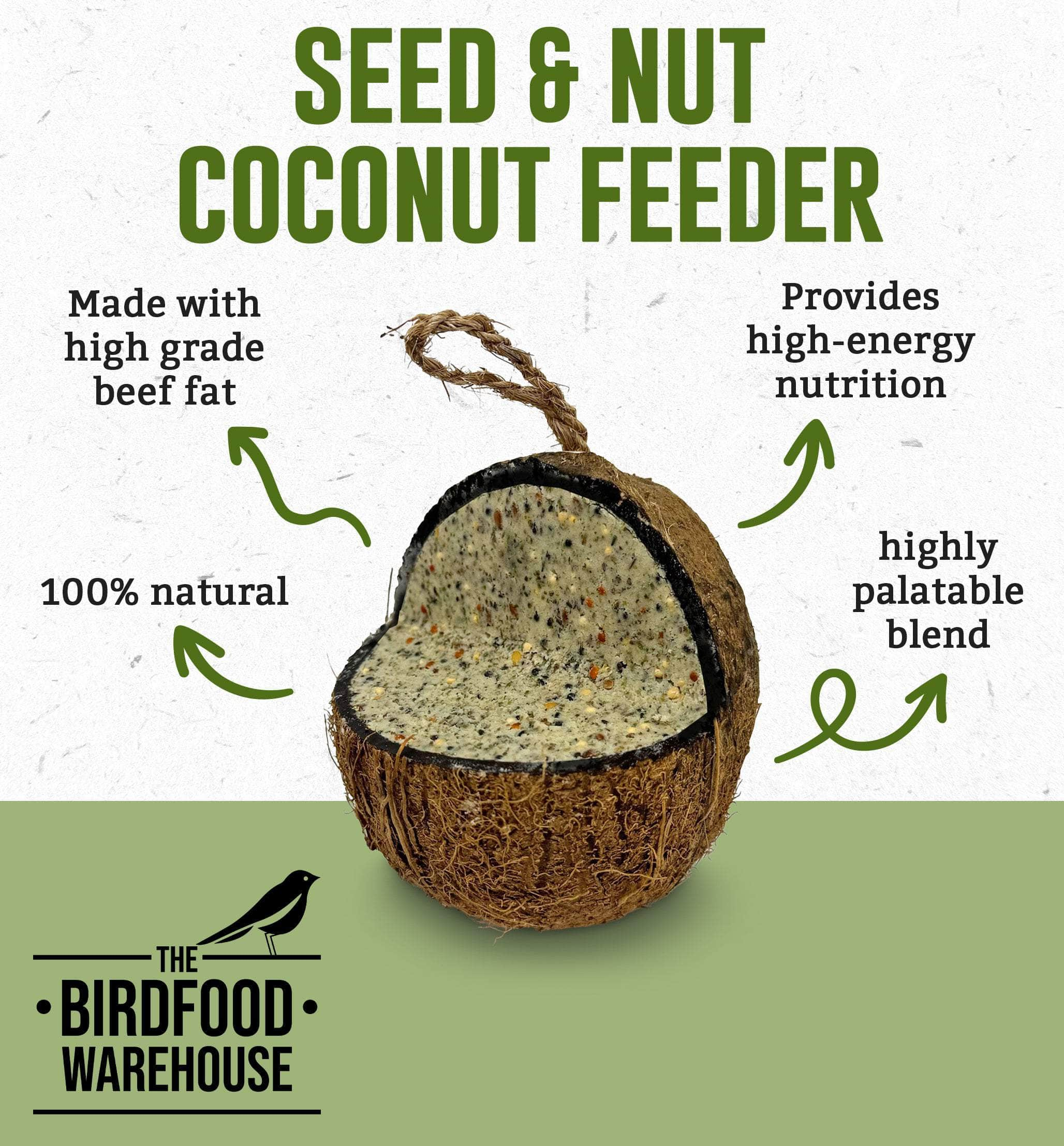 The Birdfood Warehouse Seed & Nut Coconut Feeder