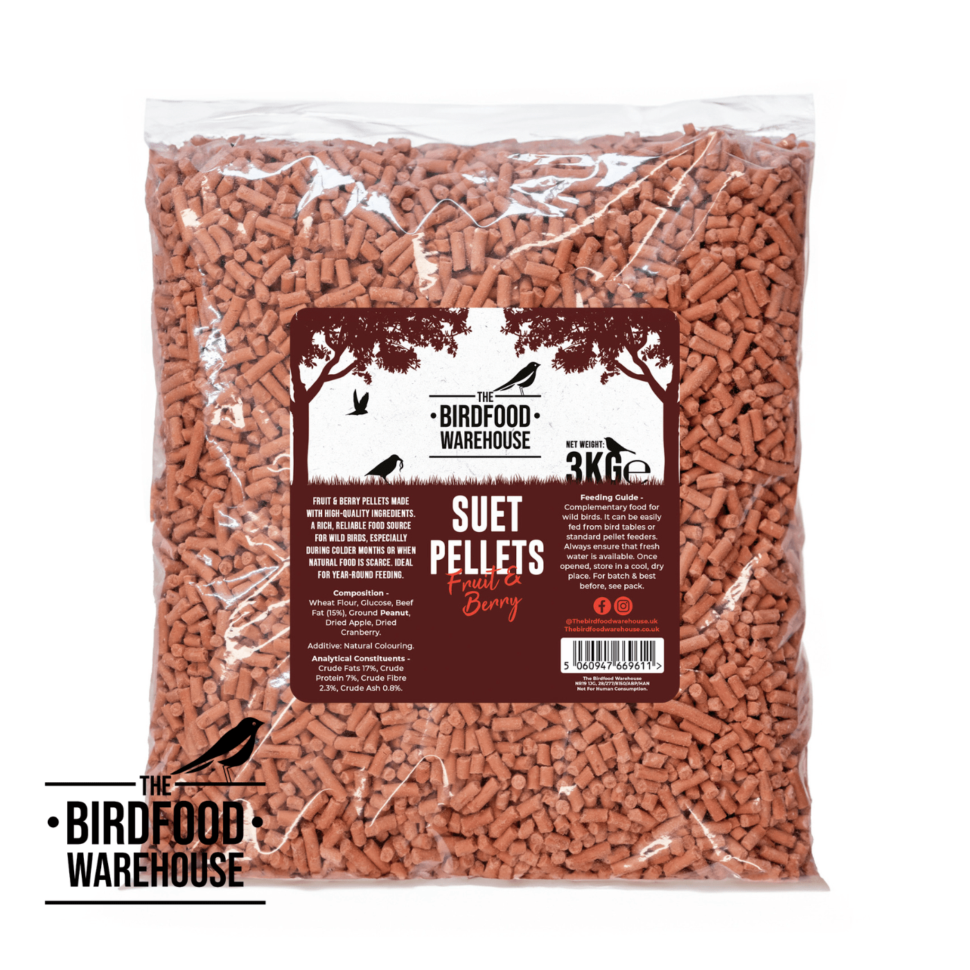 The Birdfood Warehouse Suet Pellets 3kg - Fruit & Berry