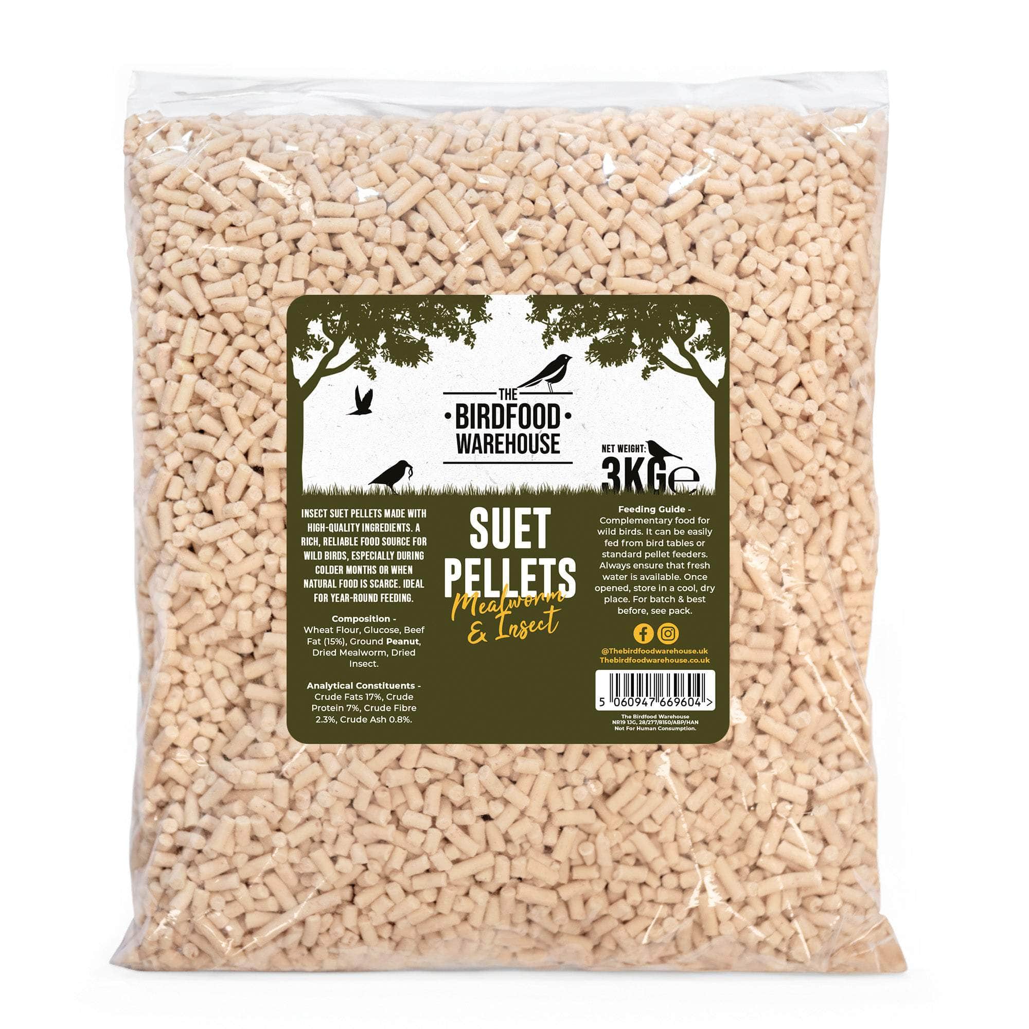 The Birdfood Warehouse Suet Pellets 15kg - Mealworm & Insect